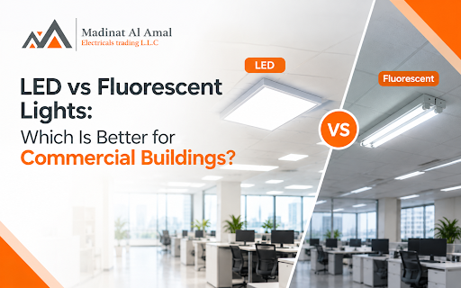 LED vs Fluorescent Lights for Commercial Buildings – Energy-Efficient Lighting Comparison