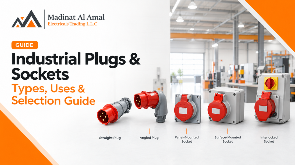 Industrial plugs and sockets for commercial and industrial electrical applications
